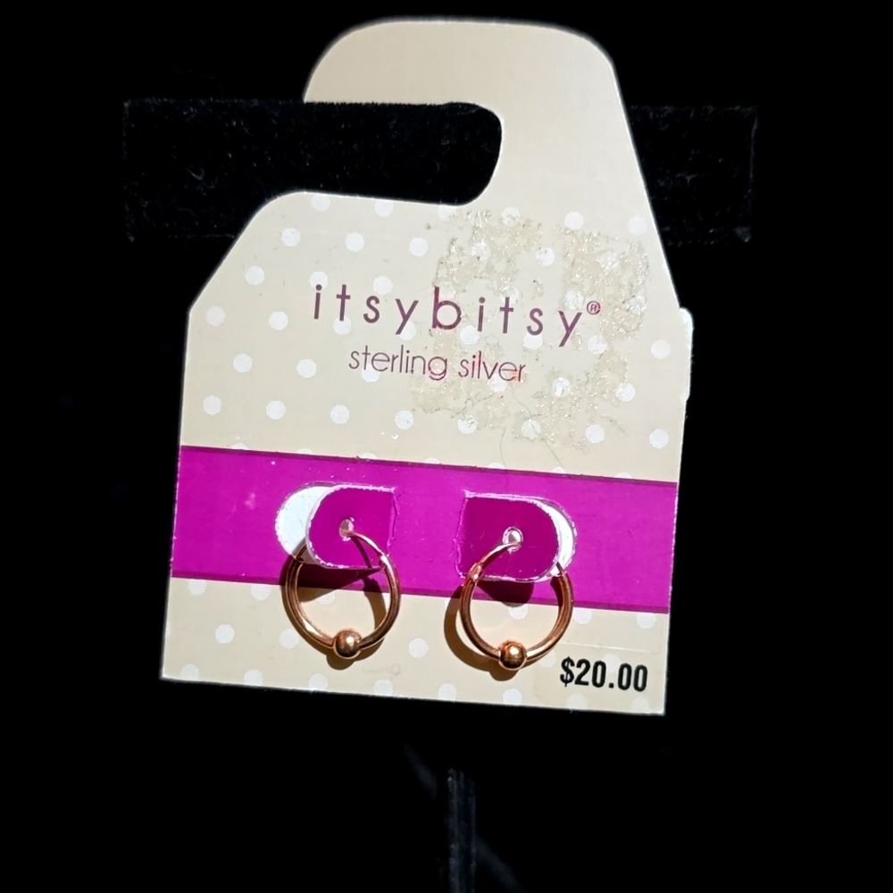 Tiny Gold Plated Sterling Silver Earrings